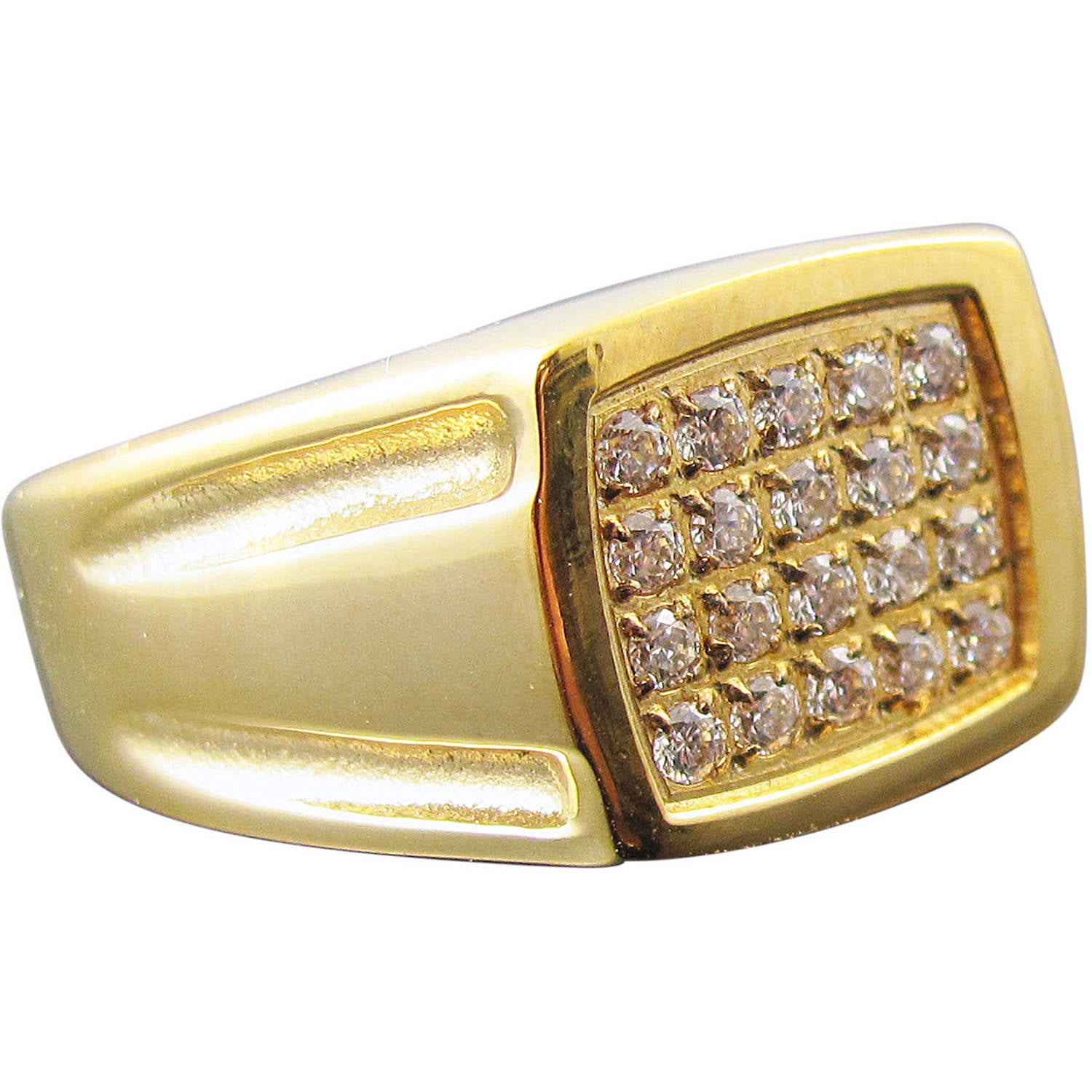 Gold Plated Stainless Steel Cubic Zircon