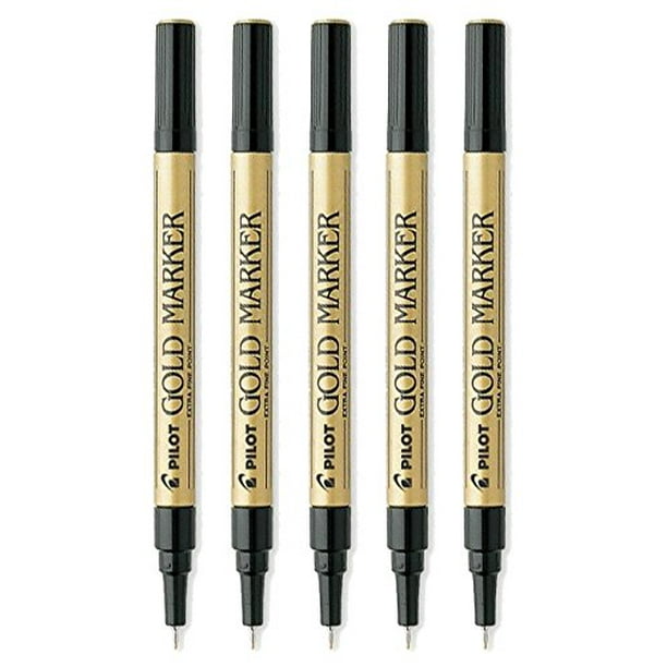 Pilot Gold Metallic Permanent Paint Marker, Extra Fine Point, 5PACK