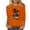 ZQR10-Orange, variant on VKOYWKM Halloween Ghost Shirts for Women 3/4 Length Sleeve Women Tops Spooky Graphic T Shirts Funny Crew Neck Party Tunic Top Blouses