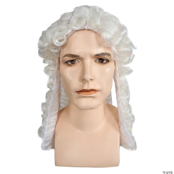 Judge Wig Gray Curly Historical Costume Theatre Cosplay Adult Colonial Hair