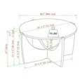 thumbnail image 2 of Walker Edison 28' Round Wood Coffee Table with Open Crossed Arch Base, Cerused Ash, 2 of 6