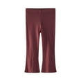thumbnail image 2 of Cethrio Flare Leggings, Stretchy Elastic Waist Dancewear Cotton Tight Pants Wine Size 7-8 T, 2 of 4