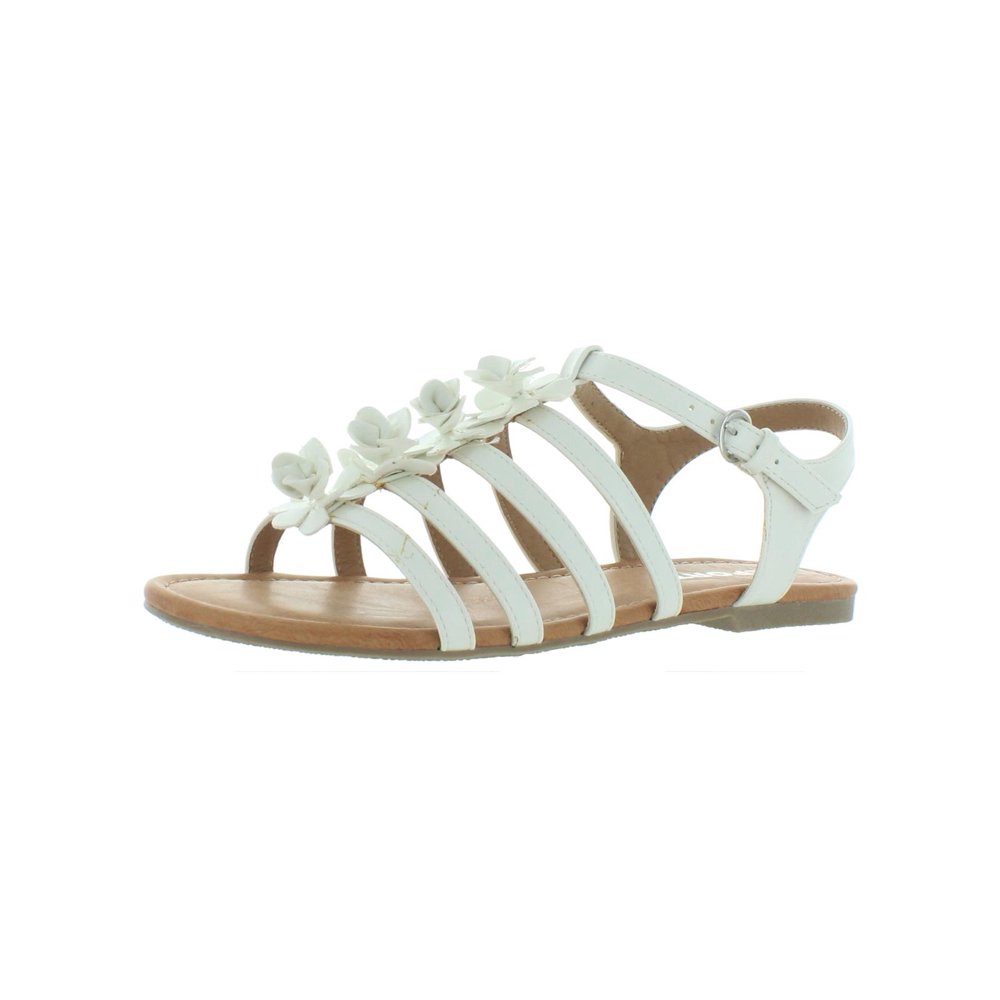 metallic strappy flat sandals