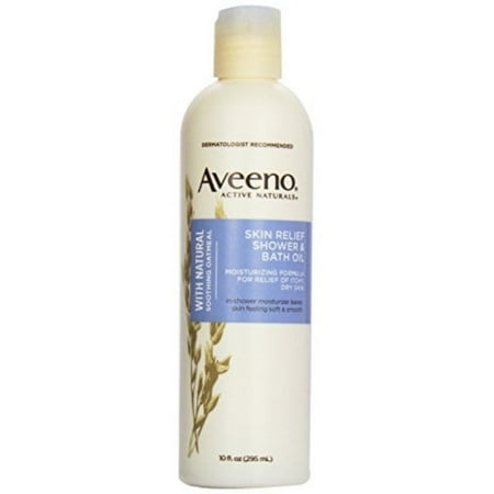 aveeno skin relief shower & bath oil, 10 ounce (pack of 3)