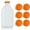 Orange, variant on Silicone milk bottle caps, 48mm diameter glass jug replacement caps, reusable and with good sealing (6-pack).