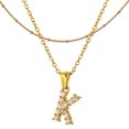 thumbnail image 2 of Murtoo Layered Gold Plated Alphabet Necklace with Sparkling Crystal Accents – Stylish Personalized Jewelry for Everyday Elegance, 2 of 5