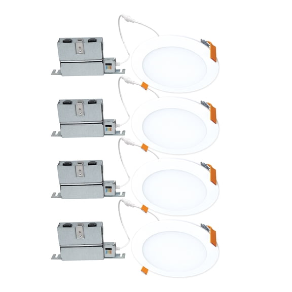 Open Box HLBPH 6 in. Canless LED Downlight with Smooth Lens. Selectable 5CCT 1000 Lumens 4-Pack