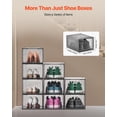 thumbnail image 4 of 9 Pack Clear Stackable Shoe Boxes with Magnetic Door Fit up to US Size 13 Plastic Sneaker Storage Organizers for High Heels Boots and Hats Transparent Black, 4 of 6