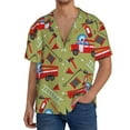 thumbnail image 3 of Balery Cartoon Fire Truck Men's Casual Button Down Shirt Short Sleeve Textured Summer Cuban Beach Shirts-4X-Large, 3 of 7