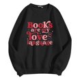 thumbnail image 5 of Women's Sweatshirts 2025 Books Are My Love Language Sweatshirt Long Sleeve Crewneck Pullover Tops Sweatshirt for Women, 5 of 6
