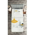 thumbnail image 2 of Ambesonne Yellow Submarine Quilted Coverlet 2 Pcs, Treasure Chest, Twin Size, White and Earth Yellow, 2 of 2