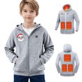 thumbnail image 2 of Sudadera con capucha térmica de invierno para niños y niñas, con control de temperatura y cremallera, 2 of 9