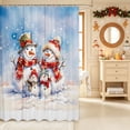 thumbnail image 2 of Erosebridal Snowman Trio Shower Curtain 72Wx78L,Winter Snow Bath Curtain,Light Blue, 2 of 6