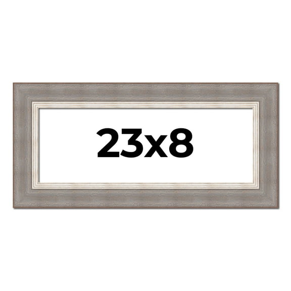 23x8 Frame Grey Real Wood Picture Frame Width 2.75 Inches | Interior Frame Depth 0.5 Inches | Linus