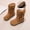 Brown, variant on Mooqilaa Girls Mid Calf Boots, Faux Suede Non Slip Outdoor Lightly Fleece‑Lined Fall Winter Shoes Beige Size 2 Big Kids