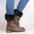 thumbnail image 3 of HLONK Women Autumn Winter Furry Ribbed Boot Cuffs Boot Toppers Leg Warmers Coffee, 3 of 8