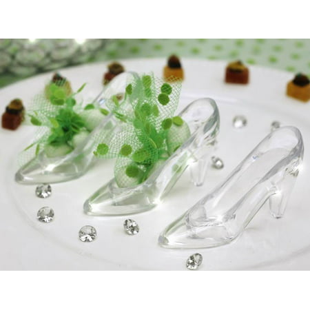 BalsaCircle Clear 12 Clear Cinderella Slippers - Wedding Party Accessories Decorations Candy Supplies Gift
