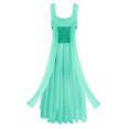 thumbnail image 5 of IBTOM CASTLE Women Sleeveless Sequin Elegant Lyrical Dance Long Dress Ballet Flowy Chiffon Mesh Tulle Skirt Dance Wear M Green, 5 of 8