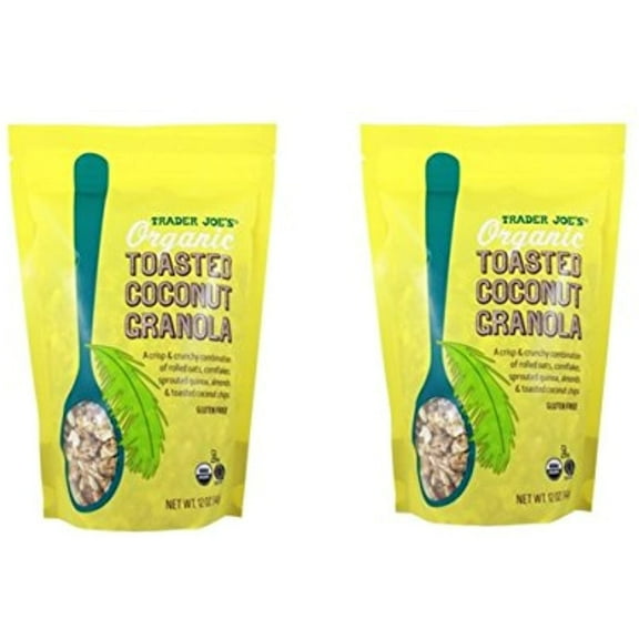 TJ’S Organic Toasted Coconut Granola, 12 Oz (Pack Of 2 Bags)