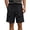 Black, variant on Men Large Checkered Flap Cargo Shorts Woven Dark Drawstring Waist Oversized Side Flap Pockets Knee Length Woven Fabric Outdoor Street Camping Walking Travel Daily Short Pants Solid Color