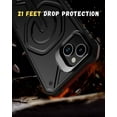 thumbnail image 6 of Caseborne Compatible with iPhone 15 Protective Case - 5-Layer Construction, Compatible with MagSafe, Tempered Glass Screen Protector, Kickstand & Holster - Black, 6 of 6