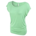 thumbnail image 2 of KOGMO Womens Short Sleeve Solid Basic Tunic Top Tee with Side Shirring, 2 of 6
