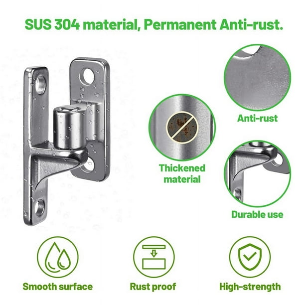 Insaga 2-Pack 304 Stainless Steel Gate Hinges – Heavy Duty Wall Mount, 3.9 X 1.4 Inch, Fits 5/8 Inch Fence Post Pin