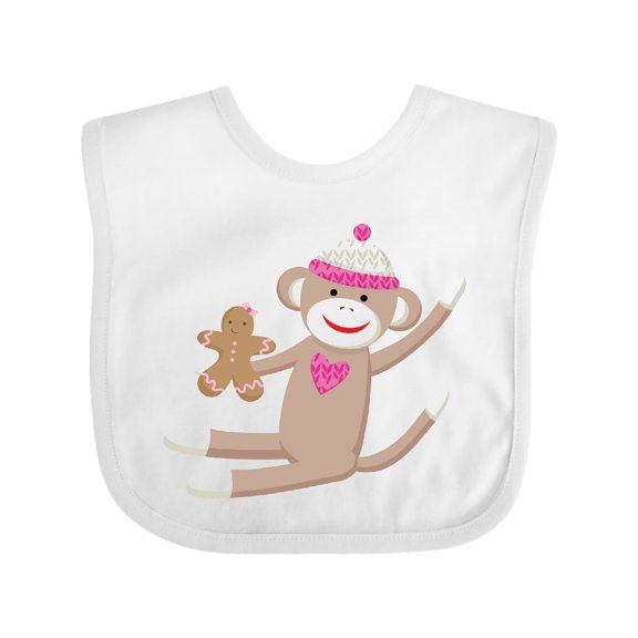 Inktastic Sock Monkey Gingerbread Boys or Girls Baby Bib
