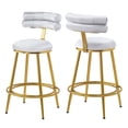 thumbnail image 4 of GDF Studio Elegant Light Grey Velvet Accent Chair with Gold Metal Legs, Set of 2, 4 of 10