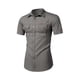thumbnail image 1 of Camisa Elvqul para Hombre Gris sin Estampado Casuales Solapa Manga Corta Deportivas, 1 of 8