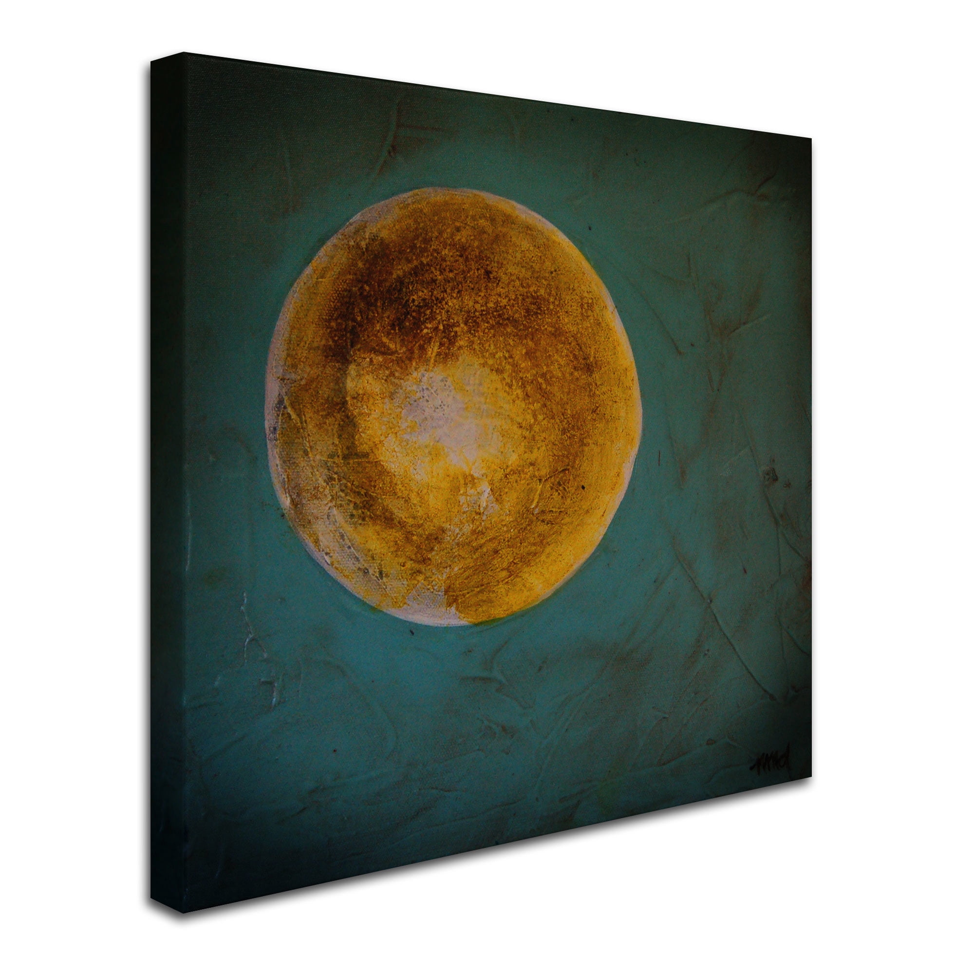 Trademark Fine Art "Moon on Blue" Canvas Art by Nicole Dietz