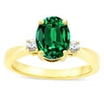 thumbnail image 2 of Star K � 3 Three Stone Oval Simulated Emerald Classic Engagement Promise Ring, 2 of 9