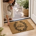 thumbnail image 3 of Christmas Front Door Doormat, Holly Wreath Printed Holiday Entryway Rug, Non‑Slip Floor Mat For Porch Entry Indoor Seasonal Home Decor, 45x75cm, 3 of 6