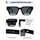 thumbnail image 4 of Gafas de Sol VANLINKER VL9731 Cuadradas Gruesas Negras para Hombre y Mujer, 4 of 5