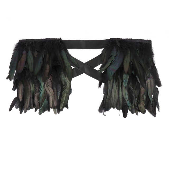 Chal de plumas artificiales para mujer, Poncho elegante con capa para envolver los hombros, chal negro de plumas para mujer, chal con capa de plumas jinwen Mantón de penacho