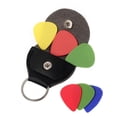 thumbnail image 5 of Llavero plegable de cuero sintético para púa de guitarra, bolsa con soporte para púa, color negro, 5 of 5