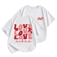 thumbnail image 1 of PMVFHDE Hauts Tube pour Filles T-Shirts Graphiques pour Fille Hauts Tendance pour Fille 2025 Hauts d'Été Mignons pour Filles T-Shirts pour Fille T-Shirt à Manches Courtes pour Enfants T-Shirt Imprimé Col Rond Haut Confortable Blanc, 18-24 Mois, 1 of 4