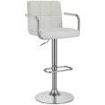 thumbnail image 1 of Coaster Modern Faux Leather Adjustable Height Bar Stool in White, 1 of 2