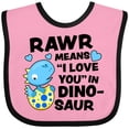 thumbnail image 3 of Inktastic Rawr Means I Love You in Dinosaur Valentine Boys or Girls Baby Bib, 3 of 4