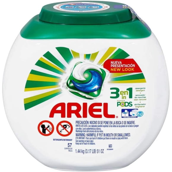 Detergente Ariel 3 en 1 en Capsulas 57 Unidades