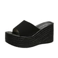 thumbnail image 1 of ZTTD Fashion Summer Women Sandals Wedge Heel Thick Sole Fish Mouth Solid Color Multicolor Casual Slipper Women's Slipper A, 1 of 5