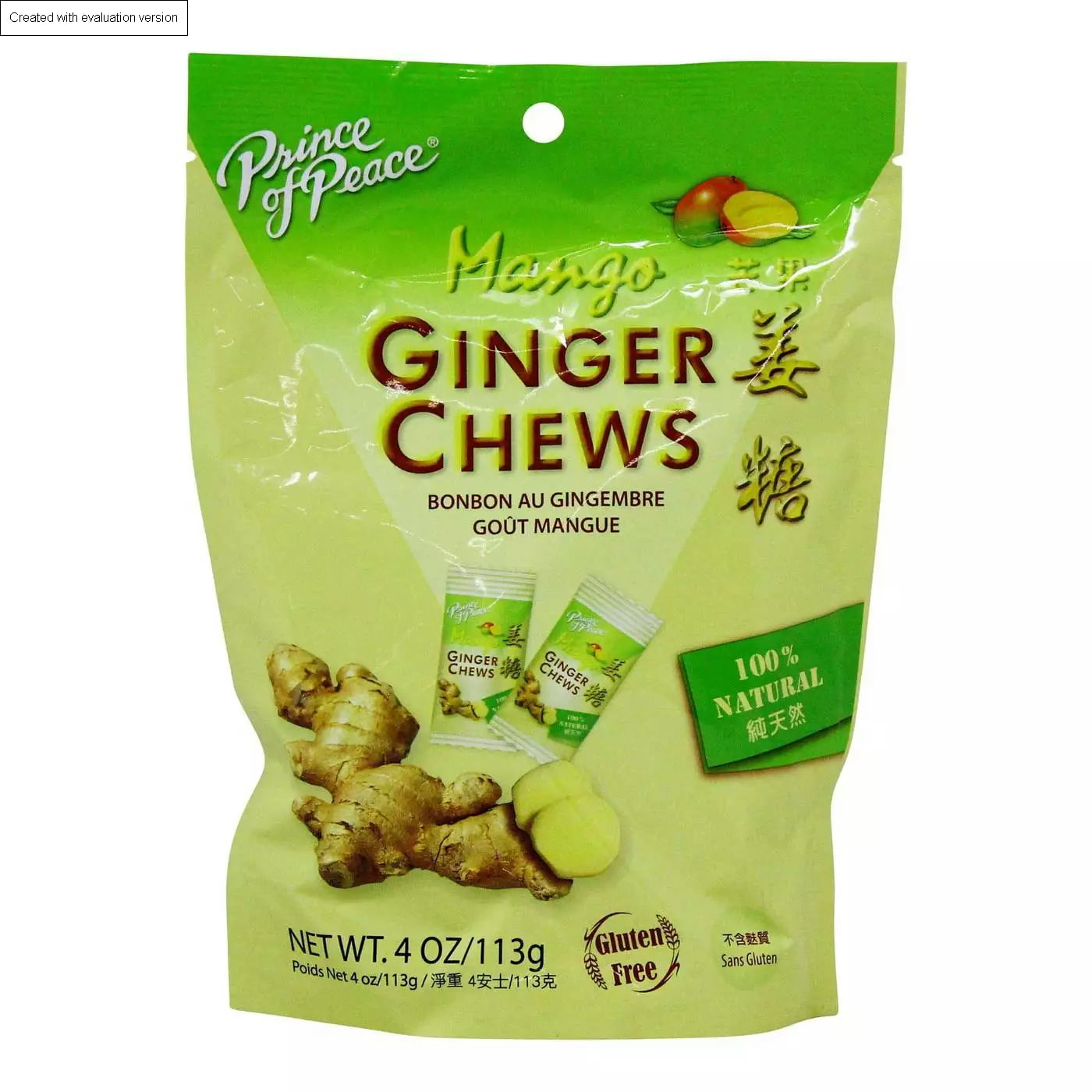Prince Of Peace Ginger Chews Mango - 4 Oz (113 G)