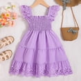 thumbnail image 6 of Larisalt Girls Summer Elegant Dresses Flutter Sleeve Boho Dress Casual Sundress for Girls 3-7T, 6 of 6
