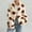 Khaki, variant on Women's Plush Heart Print Loose Long Sleeve Zipper Cardigan Jacket