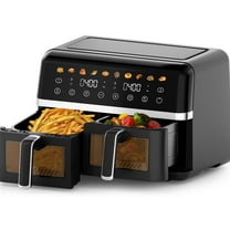 WHALL Dual Basket Digital Air Fryer Oven with View Windows, 2 Independent 5 Qt Baskets, 1800W, New