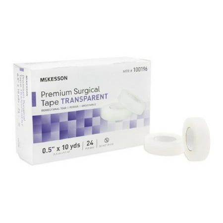 McKesson - Medical Tape McKesson Water Resistant Plastic 1 Inch X 10 Yard Transparent NonSterile - 120/Case