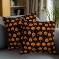 thumbnail image 2 of Throw Pillow Covers 18x18 Inch Set of 2 Pumpkin Monster Halloween Decorative Pillow Covers Stars Black Orange Cushion Cover Pillowcase for Sofa Couch Bed Home Decor, 2 of 9