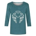 thumbnail image 4 of Aqestyerly Blouse Décontractée pour Femme, Imprimé Amusant, Coupe Ample, Col Rond, T-Shirt à Manches 3/4, Doux, Été, Quotidien, Haut Mode, Tee HWRETIE, 4 of 4