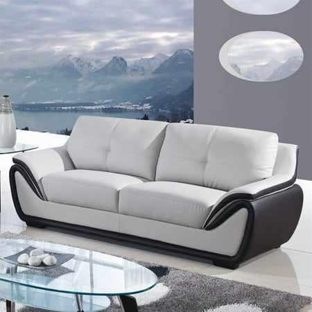 Global Furniture Usa 3250 Leather Sofa In Gray And Black Global Furniture Usa 3250 Leather Sofa In Gray And Black
