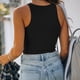 thumbnail image 5 of Camiseta sin mangas ajustada para mujer, camiseta sin mangas básica para mujer, camiseta sin mangas con cuello redondo, camiseta sin mangas con cuello redondo para mujer, diseño exquisito, 5 of 5